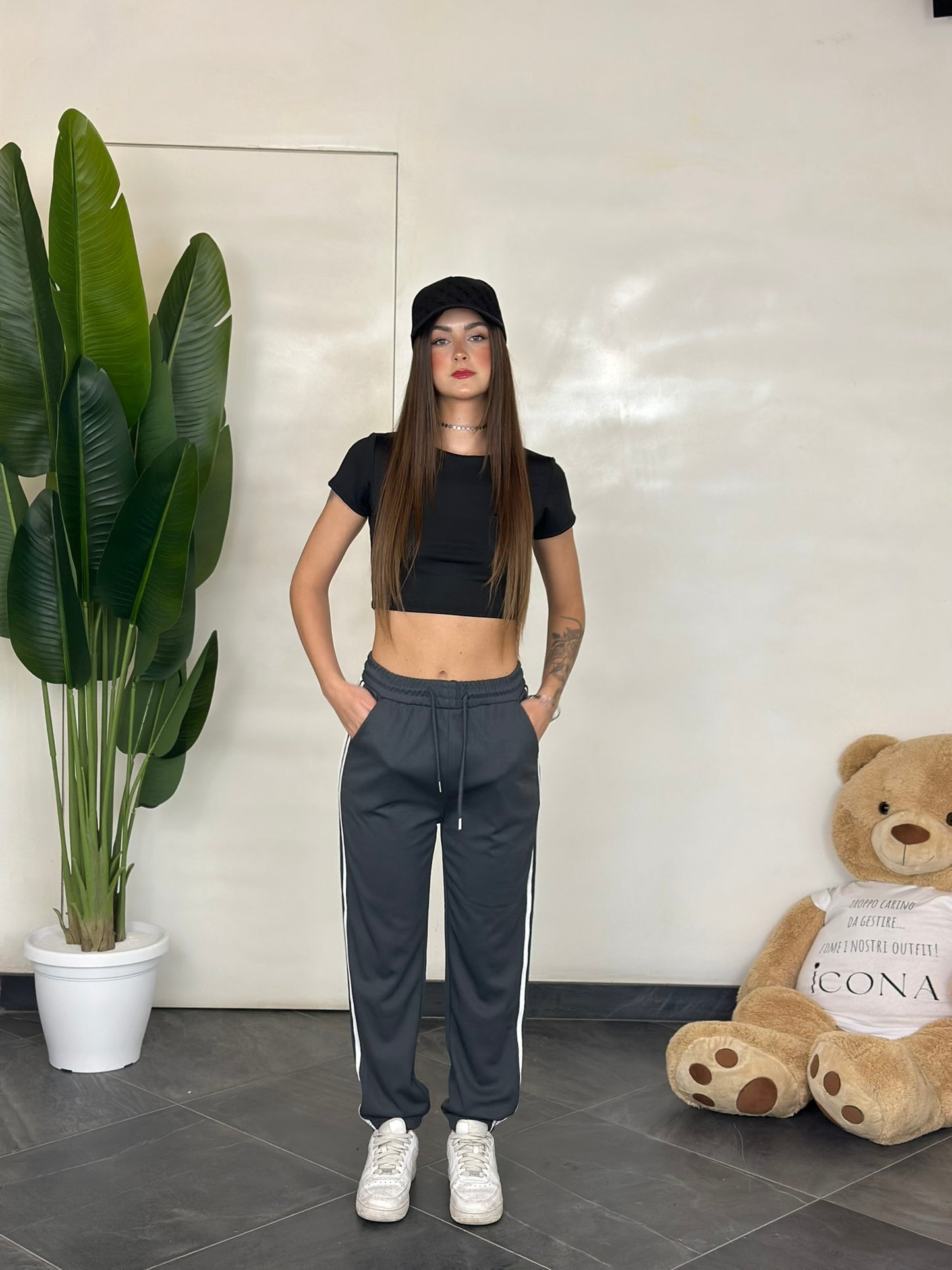 Joggers sporty con bande